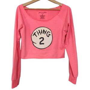 Thing 2 Long-sleeved Pink Crop Top Medium